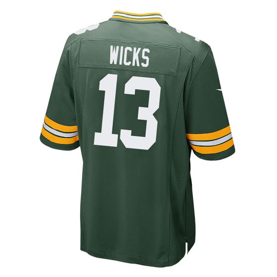 GB.Packers #13 Dontayvion Wicks Green Game Stitched American Football Jerseys