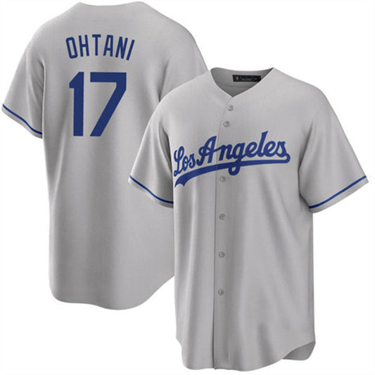 Los Angeles Dodgers #17 Shohei Ohtani Gray Home Authentic Patch Jersey Baseball Jerseys