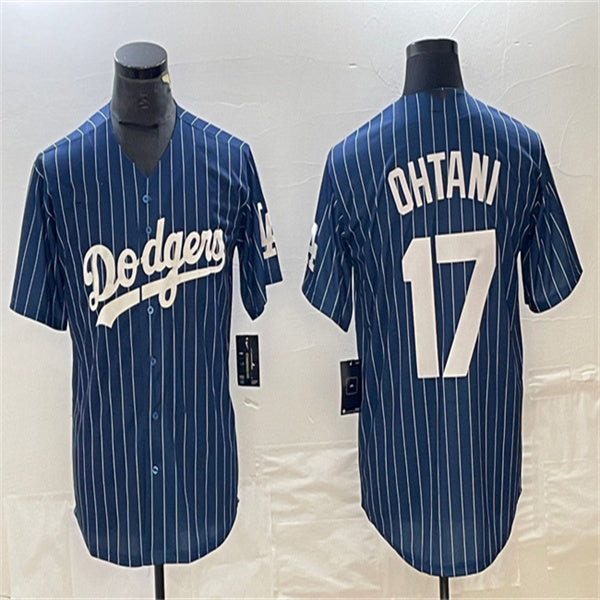 Los Angeles Dodgers #17 Shohei Ohtani Navy Home Authentic Patch Jersey Baseball Jerseys