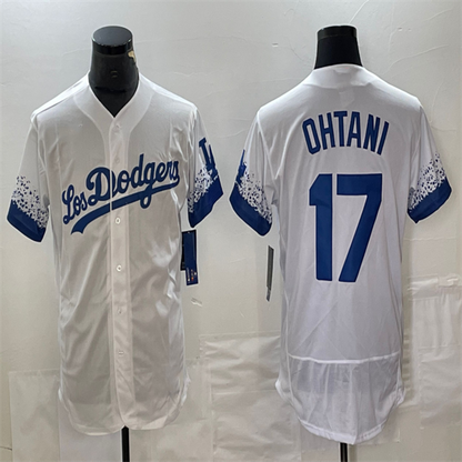 Los Angeles Dodgers #17 Shohei Ohtani White Home Authentic Patch Jersey Baseball Jerseys