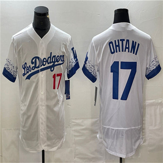 Los Angeles Dodgers #17 Shohei Ohtani White Home Authentic Patch Jersey Baseball Jerseys