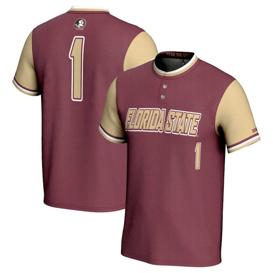 #1 F.State Seminoles GameDay Greats Lightweight Softball Jersey - Garnet American College Jerseys