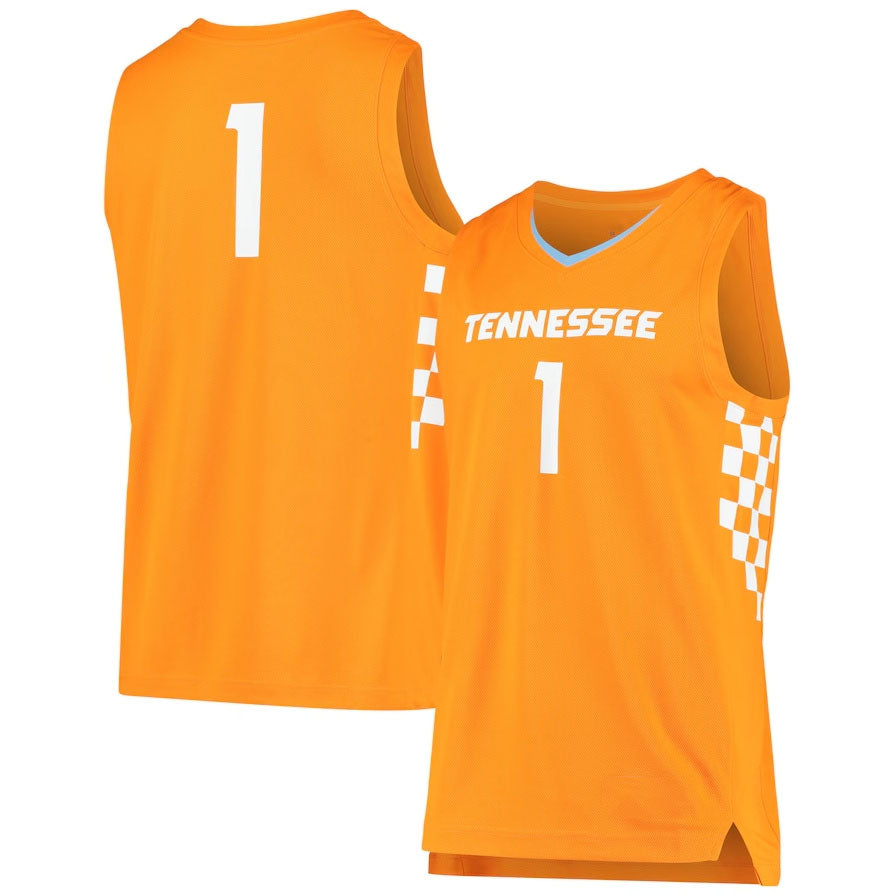 #1 T.Volunteers Unisex Replica Basketball Jersey - Tennessee Orange College Jerseys