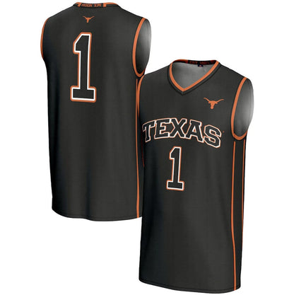 #1 T.Longhorns GameDay Greats Replica Lightweight Basketball Jersey - Black American College Jerseys