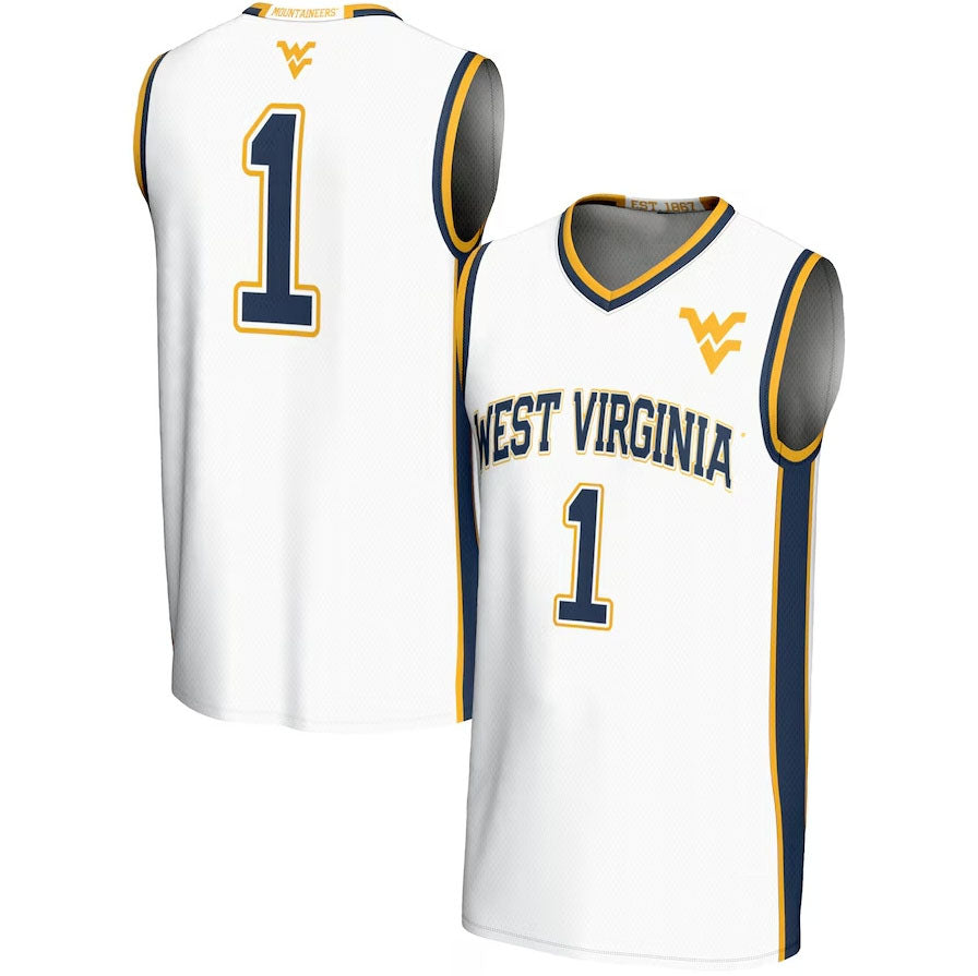 #1 W.Virginia Mountaineers GameDay Greats Lightweight Basketball Jersey - White American College Jerseys