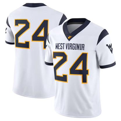 #24 W.Virginia Mountaineers Game Jersey - White American College Jerseys