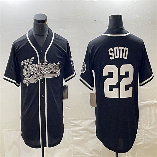 Los Angeles Dodgers #22 Juan Soto Black Home Authentic Patch Jersey Baseball Jerseys