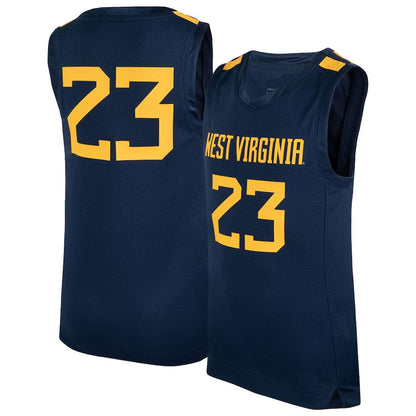 #23 W.Virginia Mountaineers Icon Replica Basketball Jersey - Navy American College Jerseys