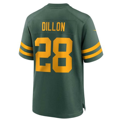 GB.Packers #28 A.J. Dillon 50s Green Classic Game Stitched American Football Jerseys