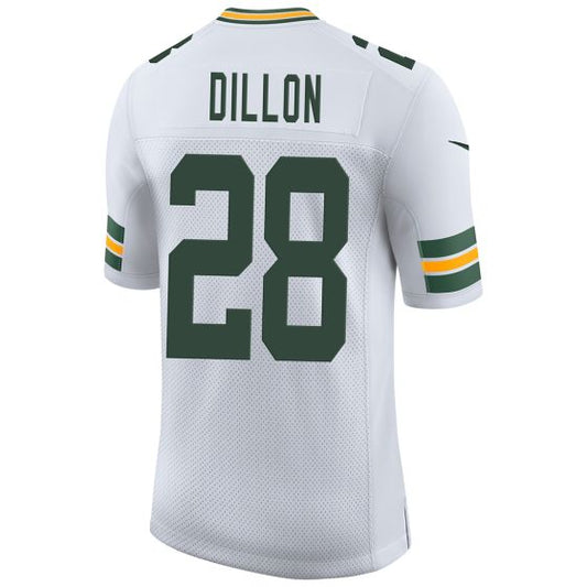 GB.Packers #28 A.J. Dillon White Away Limited Stitched American Football Jerseys