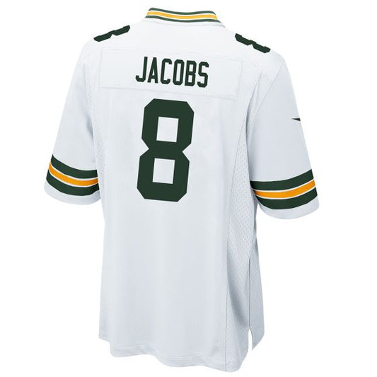 GB.Packers #8 Josh Jacobs White Game Jersey Stitched American Football Jerseys