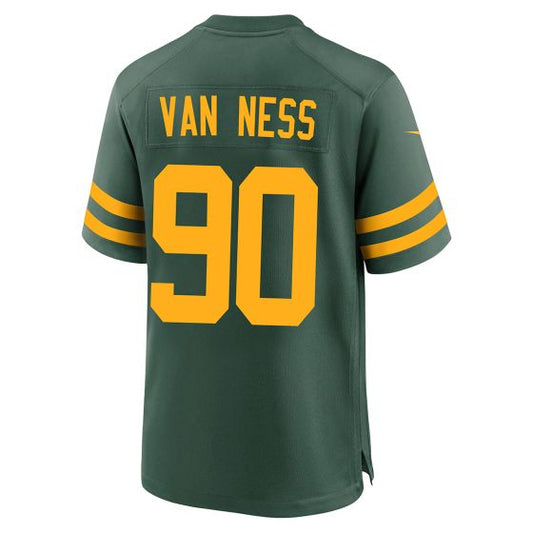 GB.Packers #90 Van Ness 50s Green Classic Game Stitched American Football Jerseys