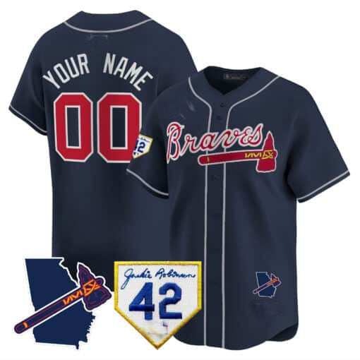 Custom Atlanta Braves 2024 Robinson & Georgia Patch Vapor Premier Limited – All Stitched Baseball Jersey