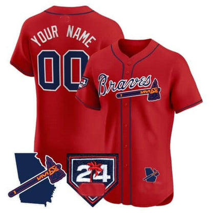 Custom Atlanta Braves 2024 Spring Training & Georgia Patch Vapor Premier Elite – All Stitched Baseball Jersey