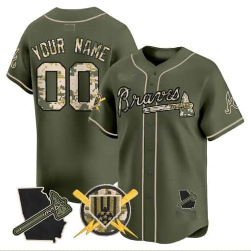 Custom Atlanta Braves Armed Forces Day Vapor Premier Limited – All Stitched Baseball Jersey