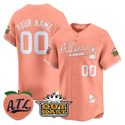 Custom Atlanta Braves Atliens & Peach Vapor Premier Limited – All Stitched Baseball Jersey