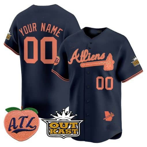 Custom Atlanta Braves Atliens & Peach Vapor Premier Limited – All Stitched Baseball Jersey