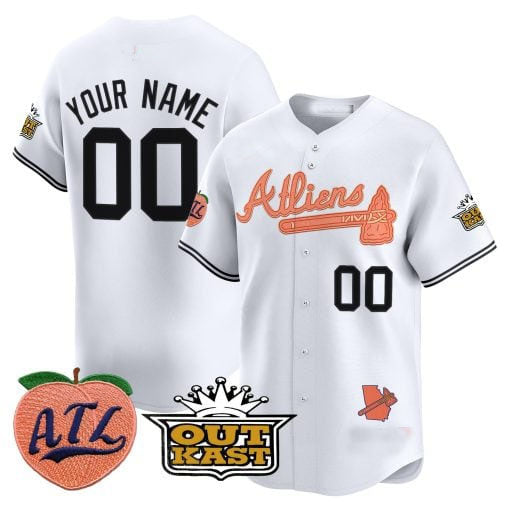 Custom Atlanta Braves Atliens & Peach Vapor Premier Limited – All Stitched Baseball Jersey