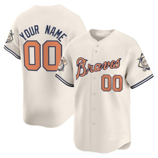 Custom Atlanta Braves Peaches n’ Cream Vapor Premier Limited – All Stitched Baseball Jersey