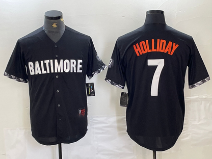 Baltimore Orioles #7 Jackson Holliday Black 2023 City Connect Cool Base Stitched Baseball Jerseys