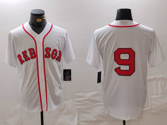 Boston Red Sox #9 Ted Williams White Cool Base Stitched Baseball Jersey