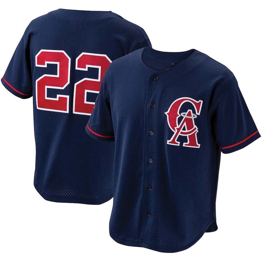 California Angels #22 Bo Jackson Mitchell & Ness Cooperstown Collection Mesh Batting Practice Button-Up Jersey - Navy Stitched Baseball Jersey