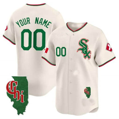 Custom Chicago White Sox Mexico Vapor Premier Limited – Illinois Patch – All Stitched Baseball Jersey