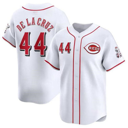 Cincinnati Reds #44 Elly De La Cruz White Home Limited Baseball Stitched Jersey