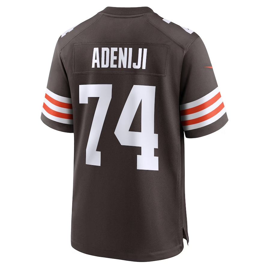 C.Browns #74 Hakeem Adeniji Game Jersey - Brown American Football Jerseys