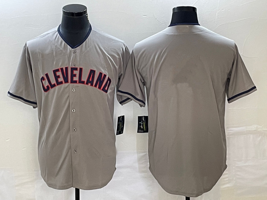 Cleveland Guardians Gray Blank Cool Base Stitched Baseball Jersey