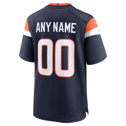 Custom D.Broncos Alternate Game Jersey - Navy Football Jerseys