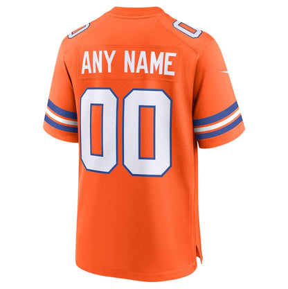 Custom D.Broncos Orange Mile High Collection 1977 Throwback Game Football Jerseys