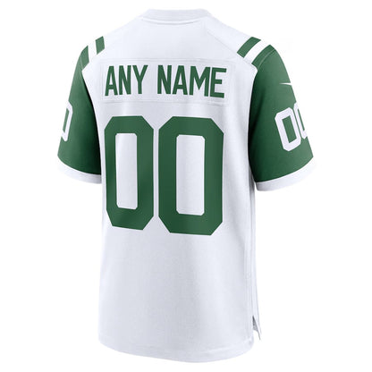 Custom NY.Jets Classic Alternate Replica Jersey - White Football Jersey