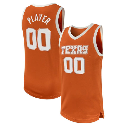 Custom T.Longhorns NIL Pick-A-Player Basketball Replica Jersey - Texas Orange American College Jerseys