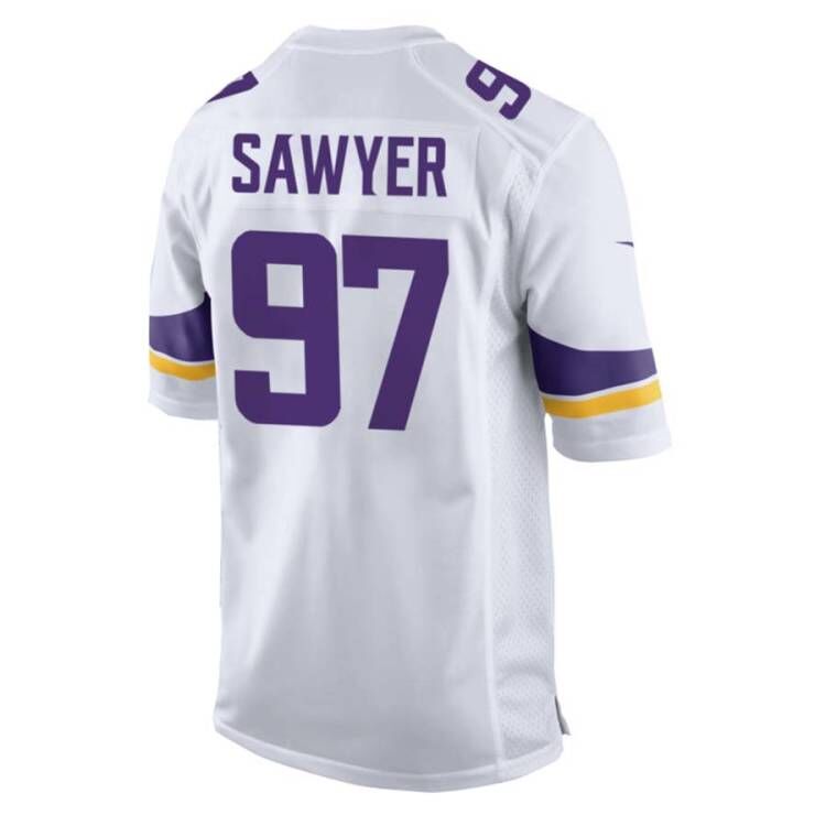 MN.Vikings #97 Talance Sawyer Team Game Jersey - White American Football Jerseys