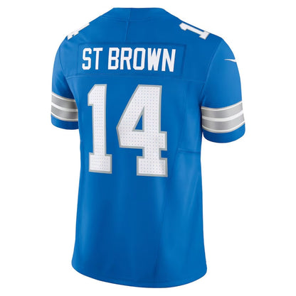 D.Lions #14 Amon-Ra St. Brown Vapor F.U.S.E. Limited Jersey - Blue American Football Jerseys