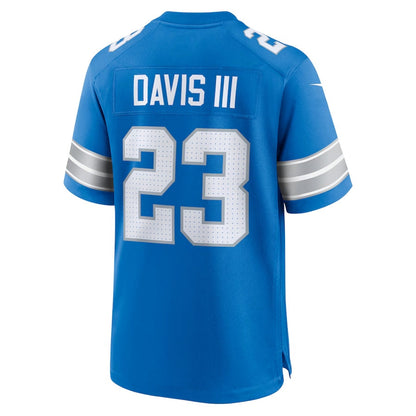 D.Lions #23 Carlton Davis III Game Jersey - Blue American Football Jerseys