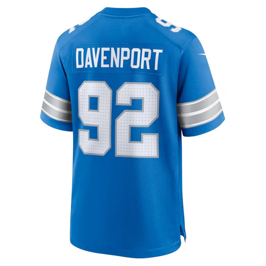 D.Lions #92 Marcus Davenport Team Game Jersey - Blue American Football Jerseys