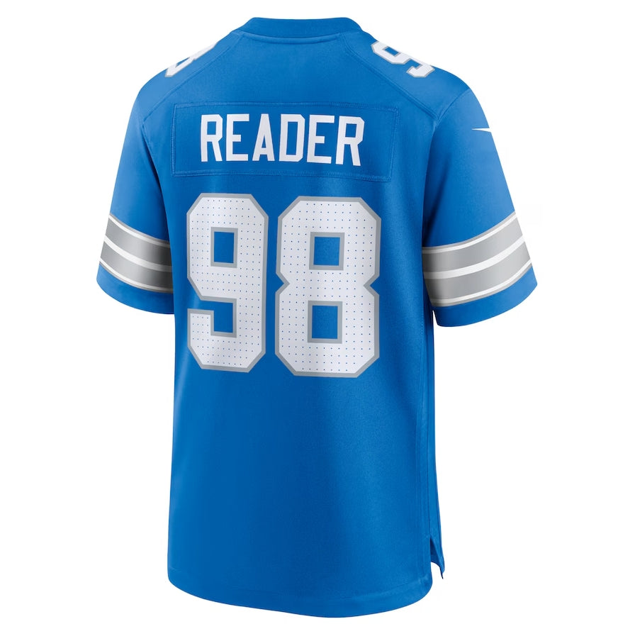 D.Lions #98 D.J. Reader Team Game Jersey - Blue American Football Jerseys