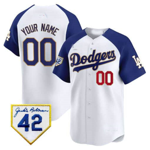 Custom Los Angeles Dodgers 2024 Jackie Robinson Patch Vapor Premier Limited – All Stitched Baseball Jersey