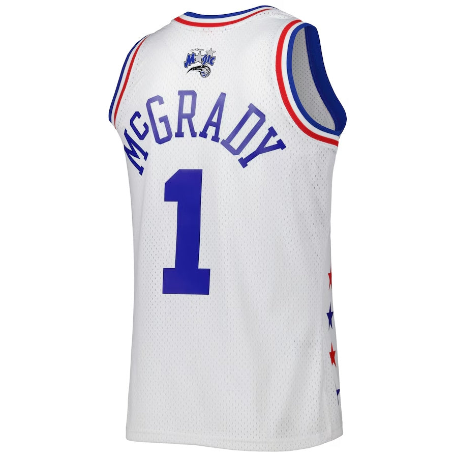 E.Conference #1 Tracy McGrady Mitchell & Ness 2003 All Star Game Swingman Jersey - White American Basketball Jersey