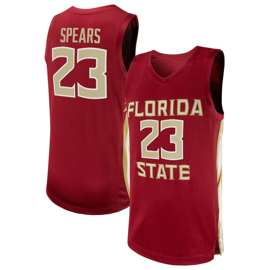 F.State Seminoles #23 Primo Spears NIL Basketball Replica Player Jersey - Garnet American College Jerseys