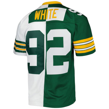 GB.Packers #92 Reggie White Mitchell & Ness 1996 Split Legacy Replica Jersey - Green-White Stitched American Football Jerseys