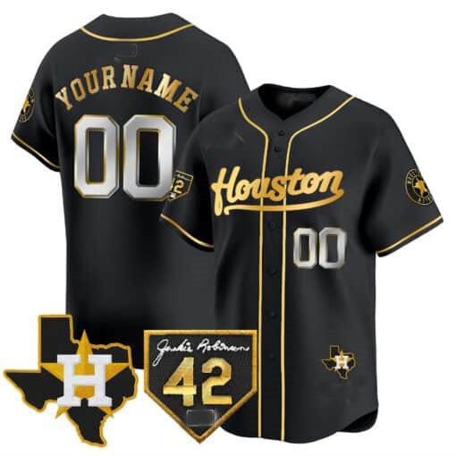 Custom Houston Astros 2024 Jackie Robinson Patch Vapor Premier Limited – All Stitched Baseball Jersey