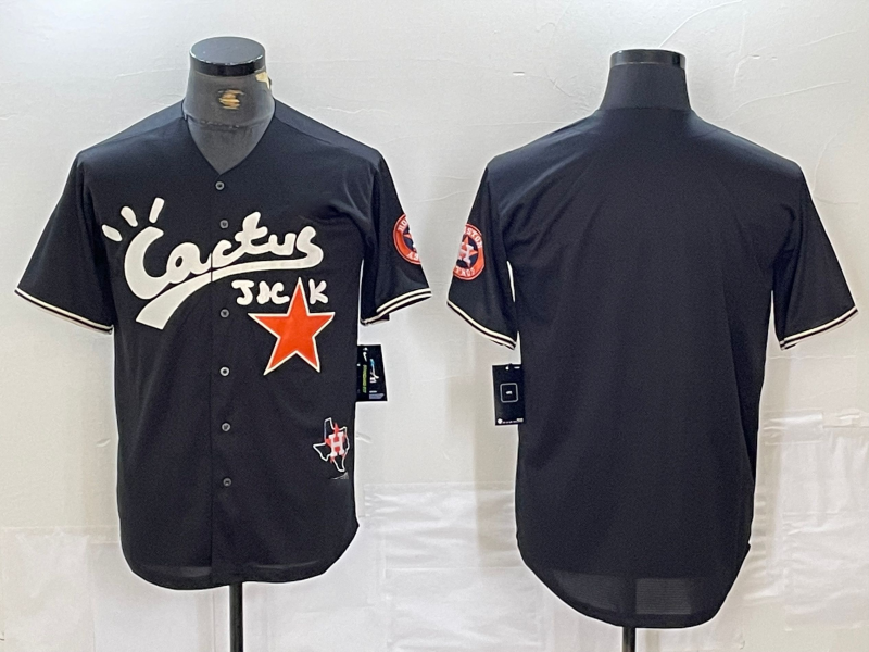 Houston Astros Blank Black Cactus Jack Vapor Premier Stitched Baseball Jersey