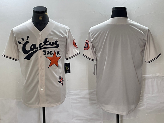 Houston Astros Blank Cream Cactus Jack Cool Base Jersey Baseball Jerseys