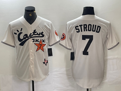 Houston Astros #7 CJ Stroud Cream Cactus Jack Cool Base Jersey Baseball Jerseys