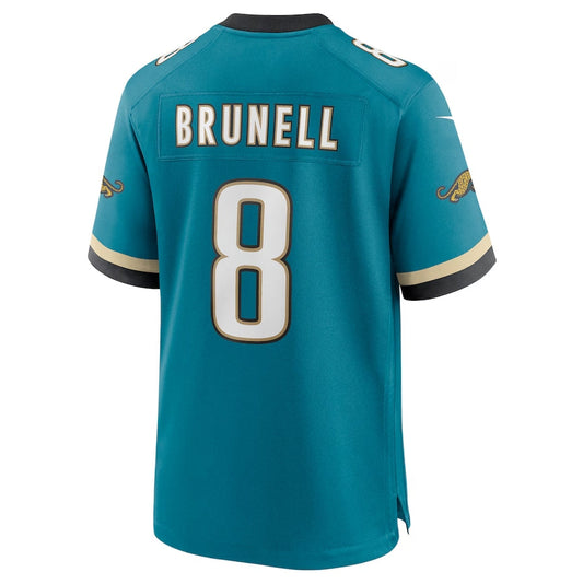 J.Jaguars #8 Mark Brunell Prowler Throwback Retired Player Game Jersey - Teal Football Jerseys