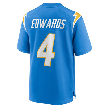 LA.Chargers #4 Gus Edwards Game Jersey - Powder Blue American Football Jerseys