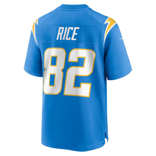 LA.Chargers #82 Brenden Rice Team Game Jersey - Powder Blue American Football Jerseys